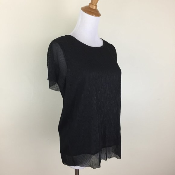 NWT JUST FEMALE Mini Pleat Shimmer Quint Tee Shirt - Picture 6 of 10